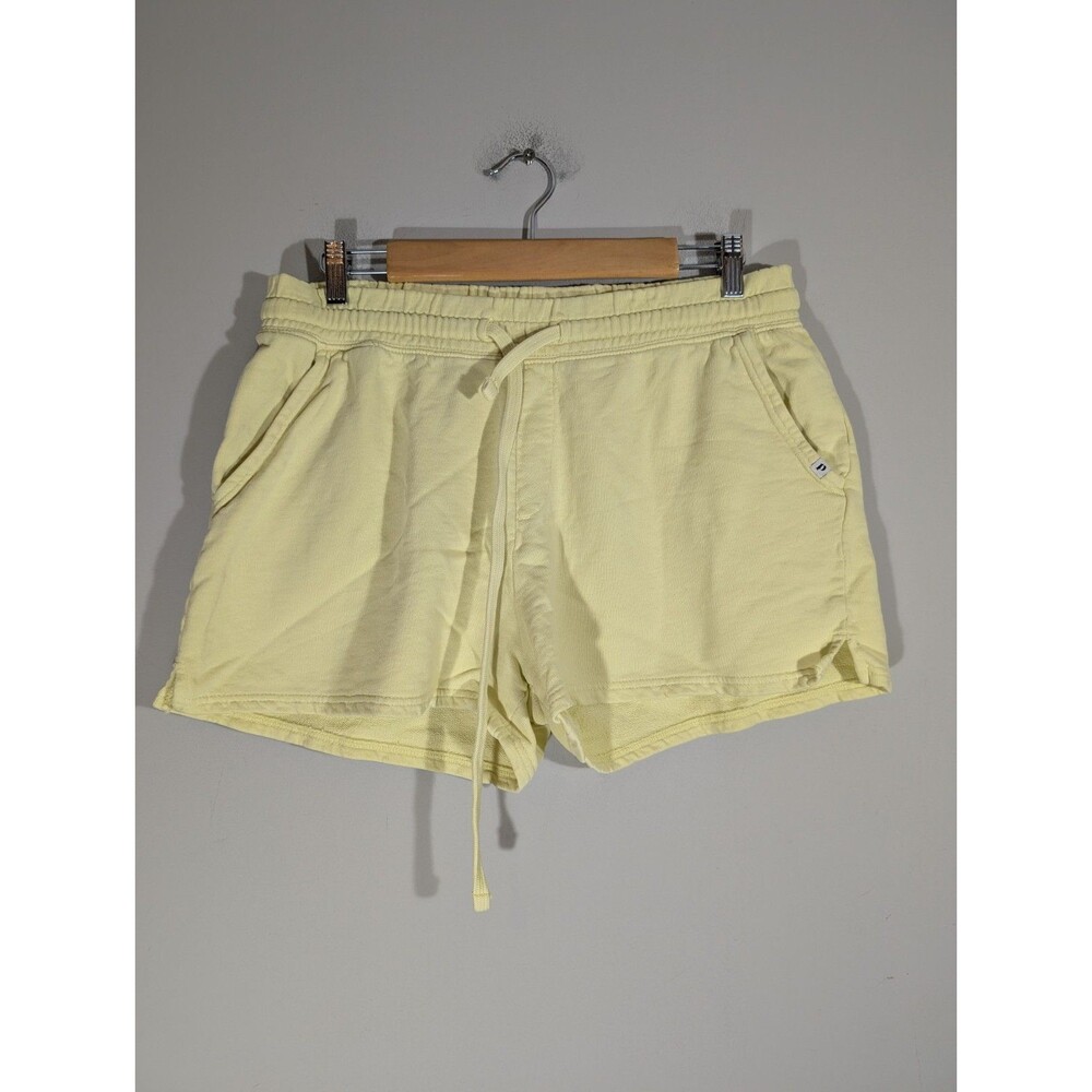 Pact Women Organic Cotton Sweat Shorts Pastel Yellow Sz L Sustainable Clean Girl
